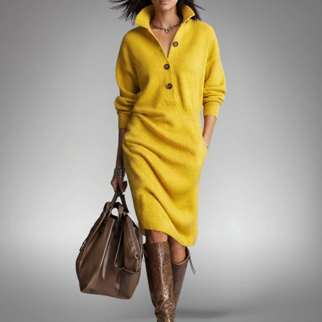 Marion | Soft Knit Button Dress