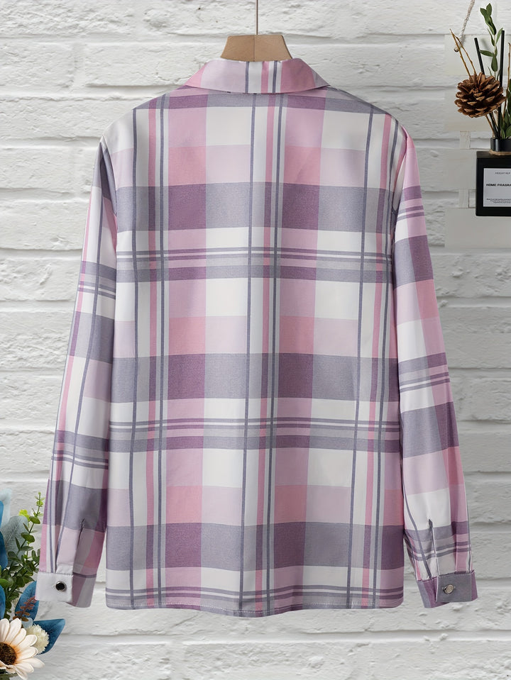 Elise | Plaid Print Button Front Shirt