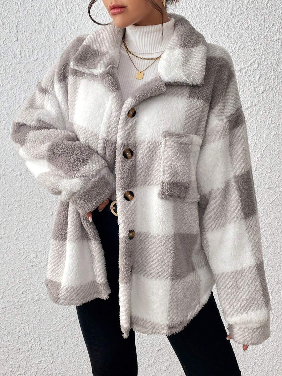 HARPER | PLAID TEDDY JACKET