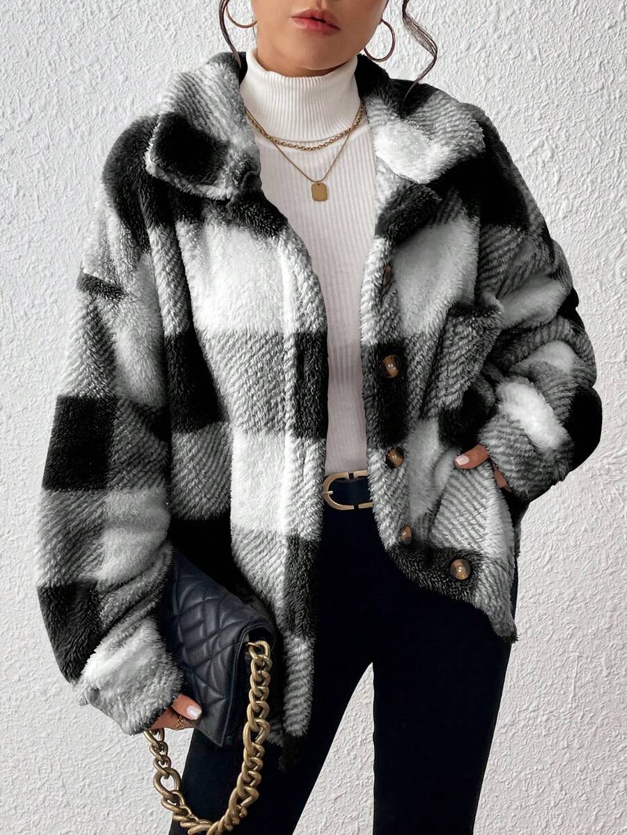 HARPER | PLAID TEDDY JACKET