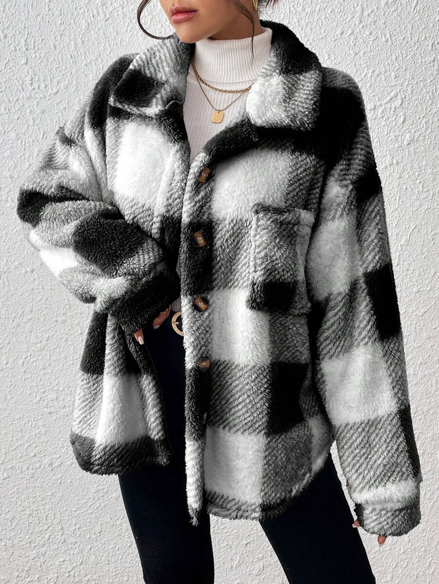 HARPER | PLAID TEDDY JACKET