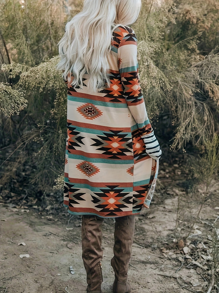 MAYA | LONGLINE PRINT CARDIGAN