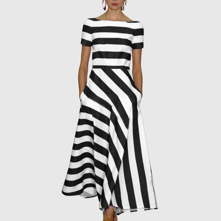 DELORA | LIGHT FLUID STRIPED DRESS