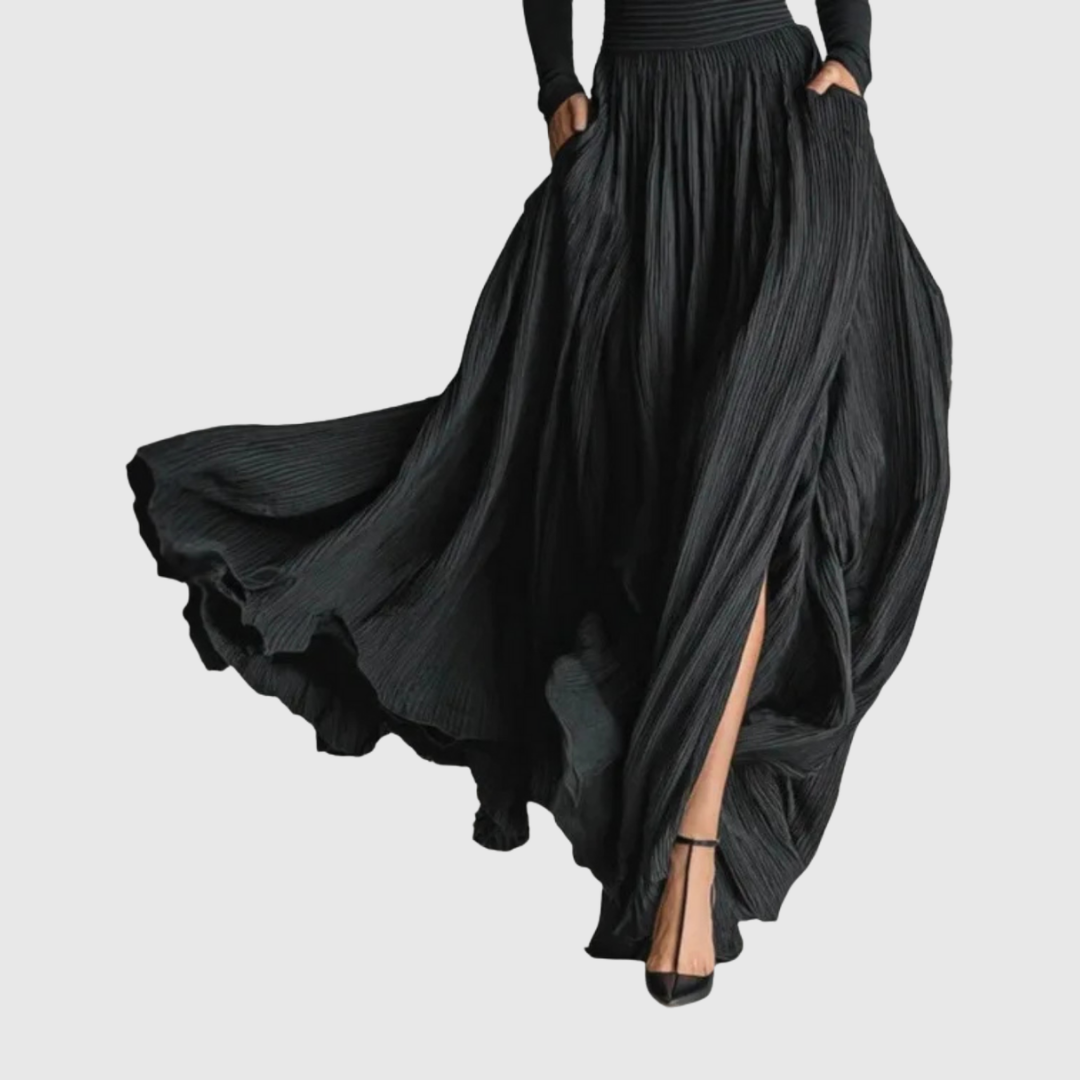 CERYNN | HIGH-WAIST MAXI SKIRT AND SHIRT ENSEMBLE