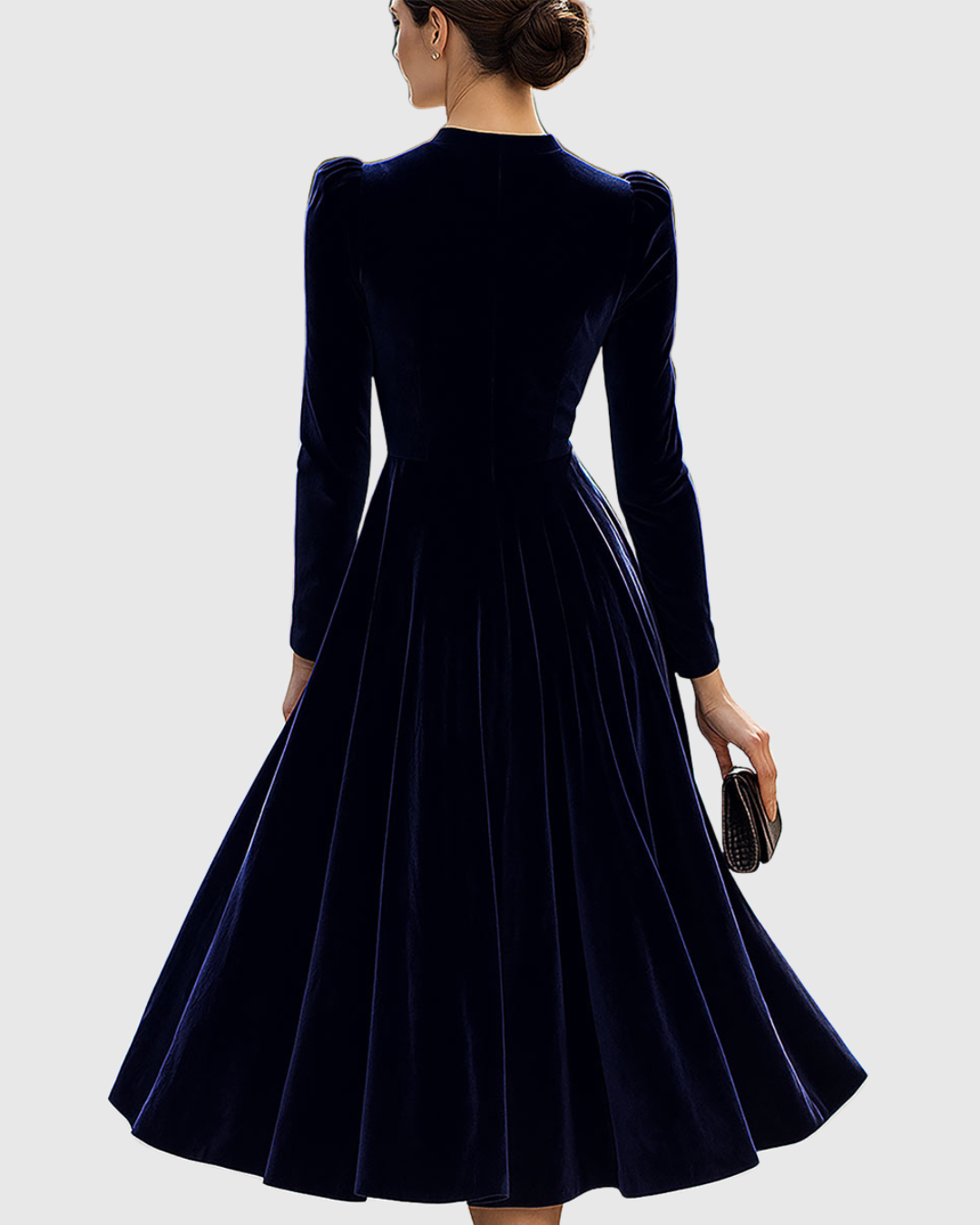 SIBELLA | TIMELESS NAVY LONG-SLEEVE MIDI DRESS
