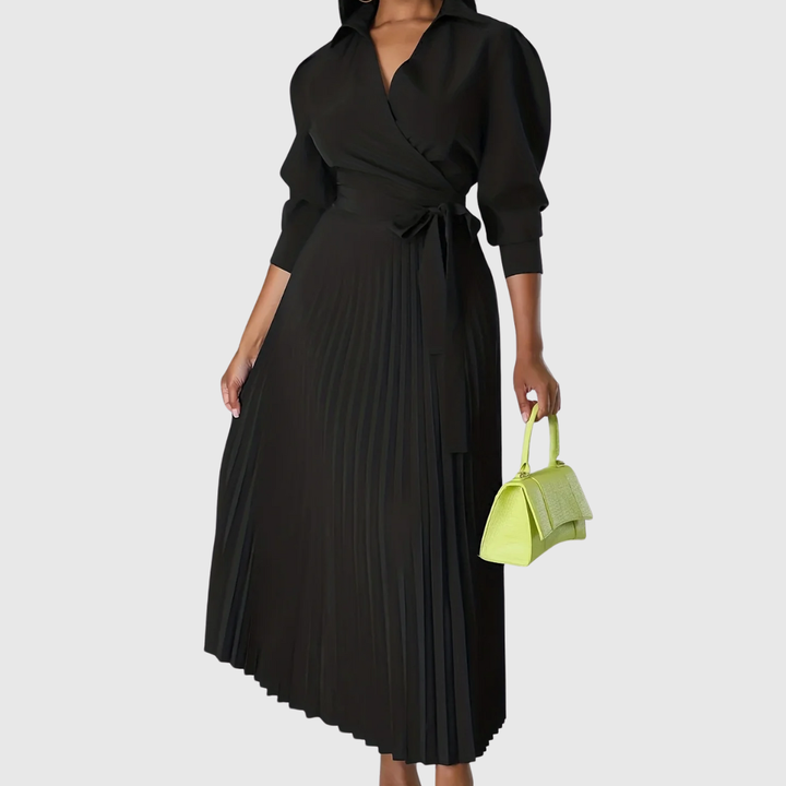 TERESA SOFT PLEATED MIDI DRESS