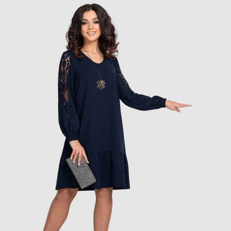 CELINA | LACE SLEEVE MIDI DRESS