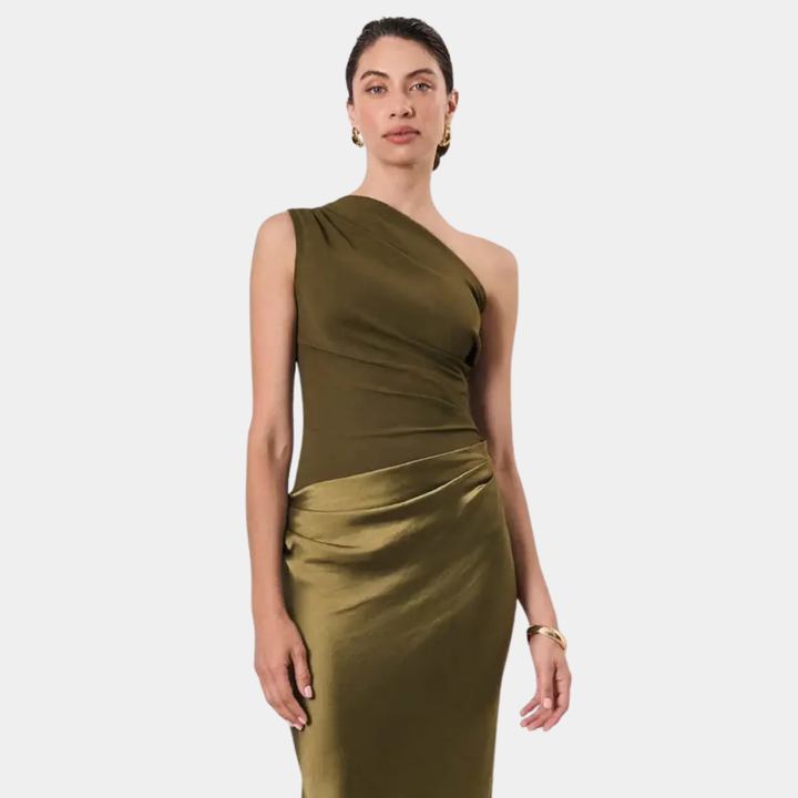 AGNIESZKA | SATIN ONE-SHOULDER MAXI DRESS