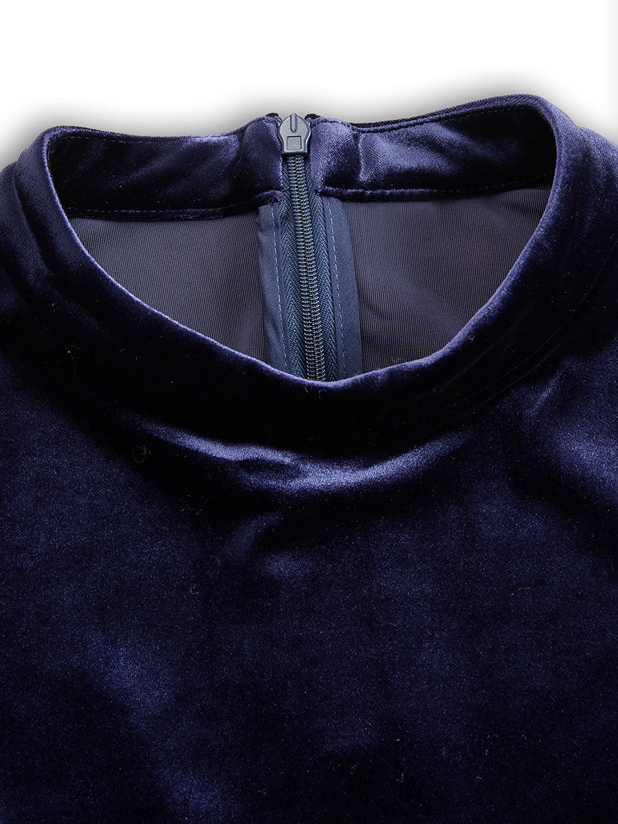 SIBELLA | TIMELESS NAVY LONG-SLEEVE MIDI DRESS