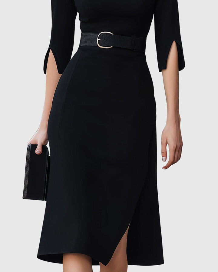 BLYTHEWYN | TIMELESS BLACK MIDI DRESS