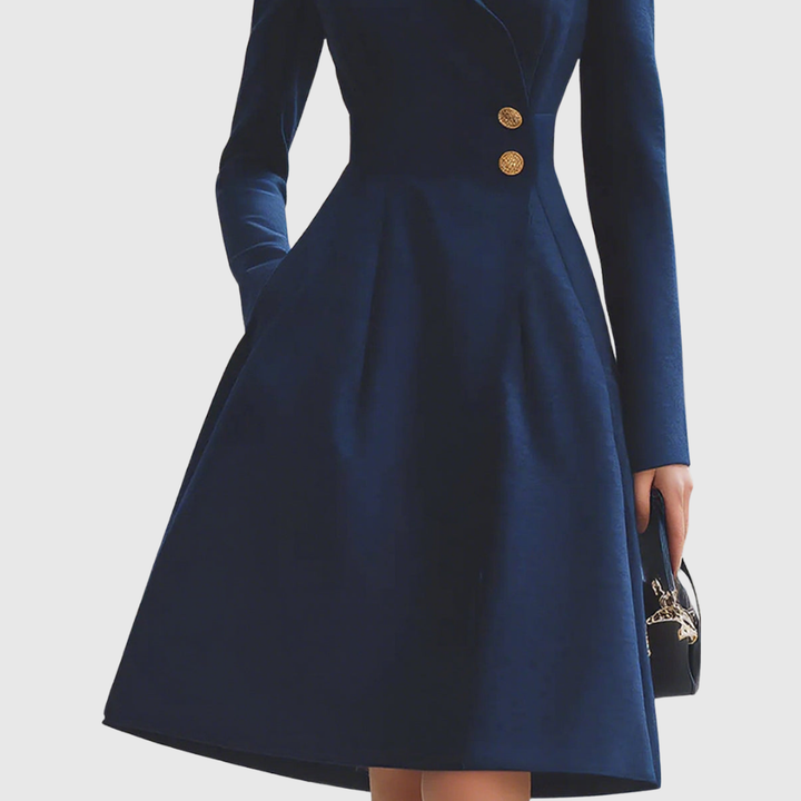 ELEANOR | TAILORED NAVY COAT DRESS