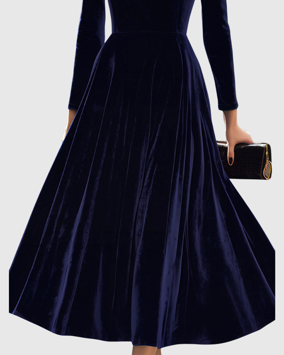SIBELLA | TIMELESS NAVY LONG-SLEEVE MIDI DRESS