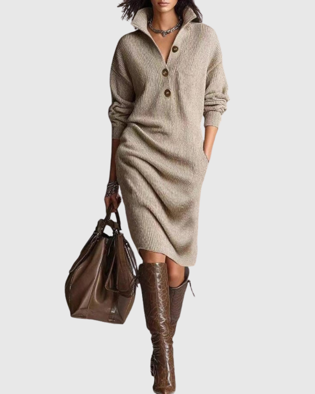 ARIELLE | PURE WOOL MIDI DRESS