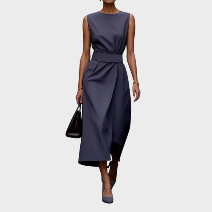 CLARIMOND | ELEGANT ROUND-NECK DRESS
