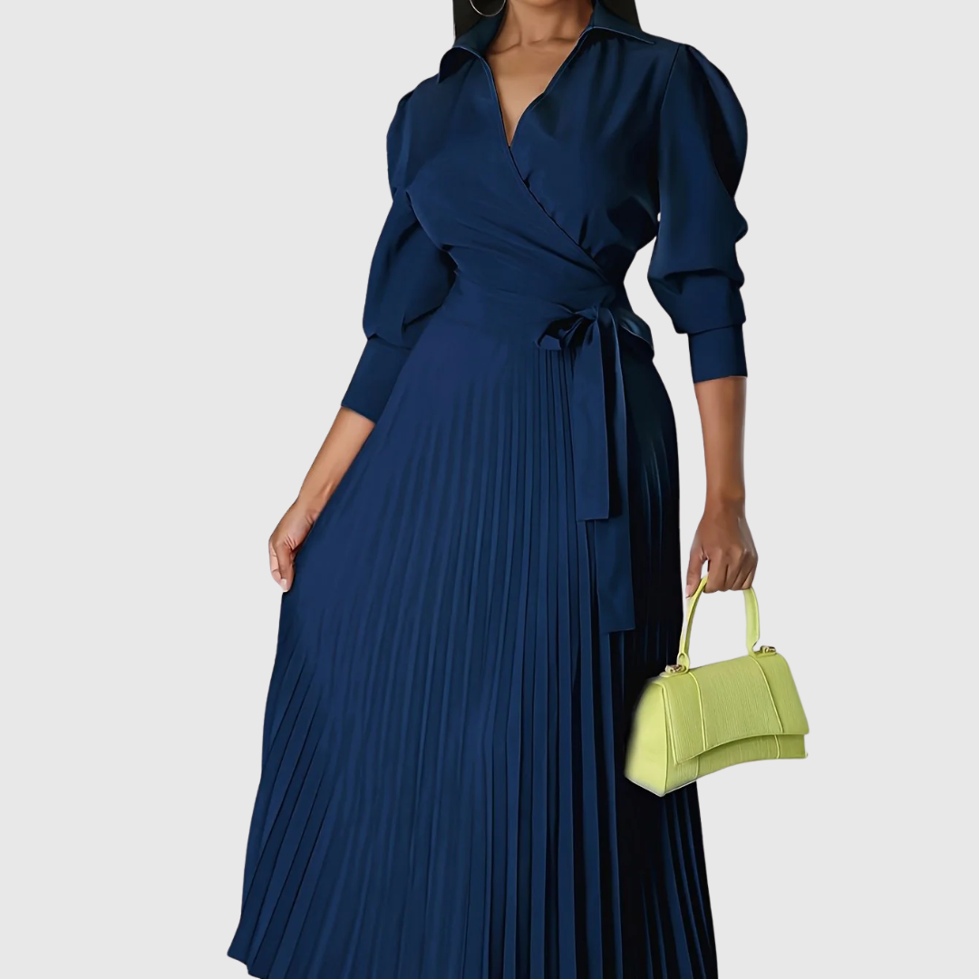 TERESA SOFT PLEATED MIDI DRESS