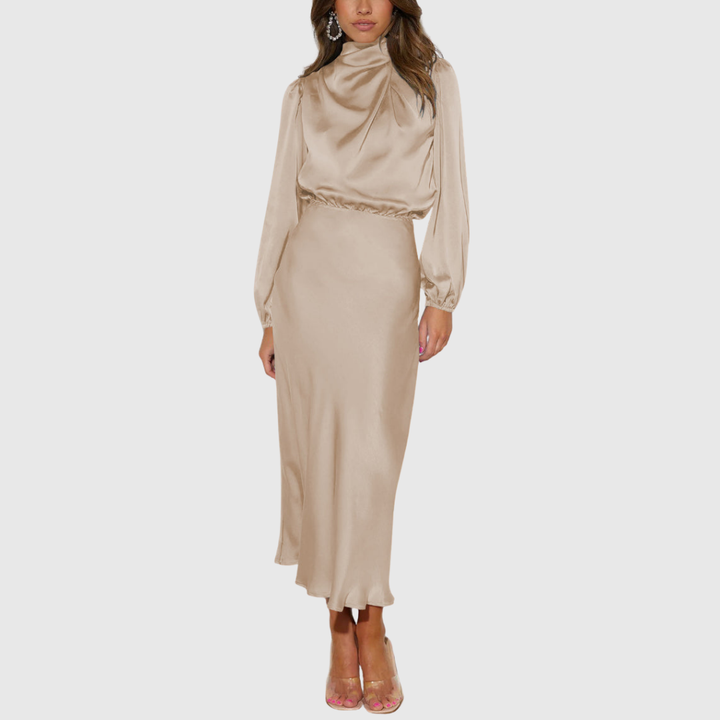 MARISTELLA | LUXURY SATIN MAXI DRESS