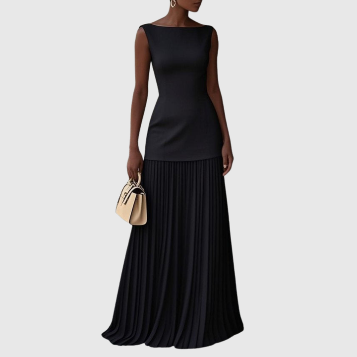 ROWINA | SLEEVELESS PLEATED DRESS