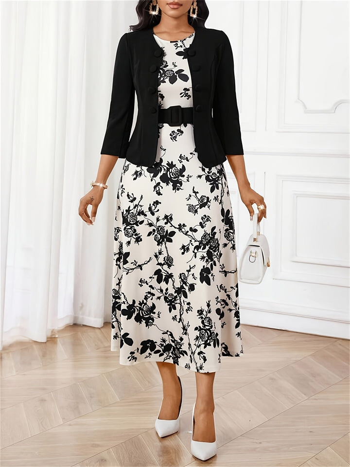 BOZENA | BELTED PATTERNED TWO-PIECE SET