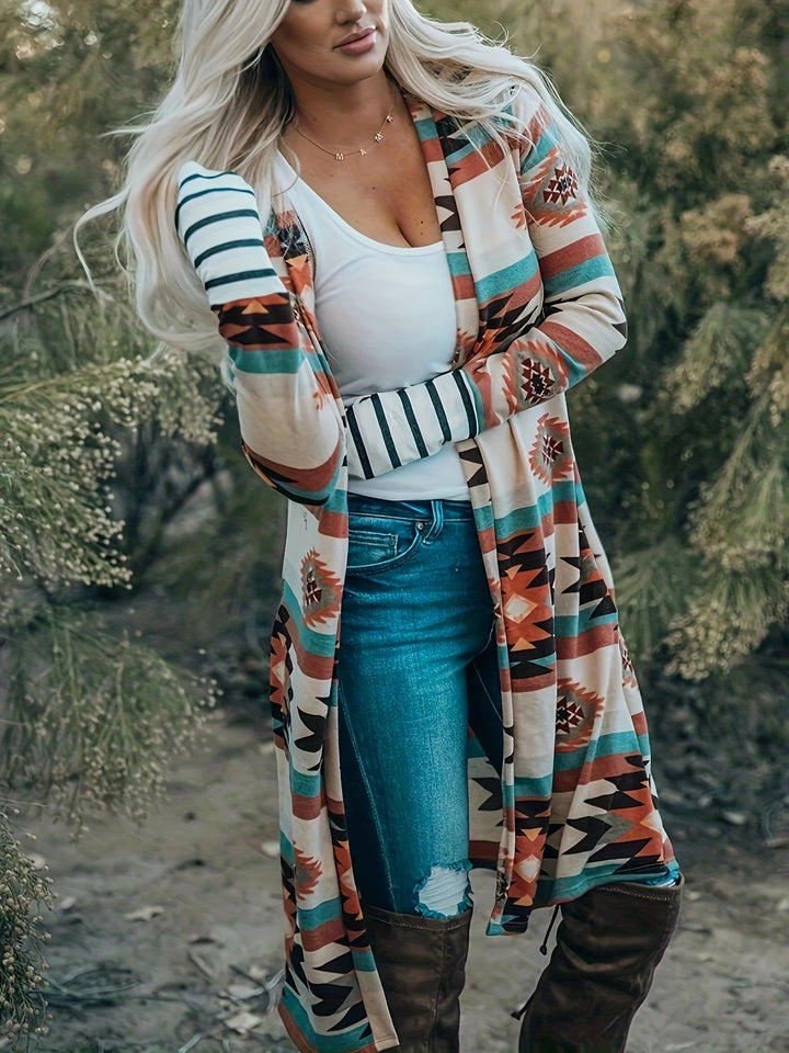 MAYA | LONGLINE PRINT CARDIGAN