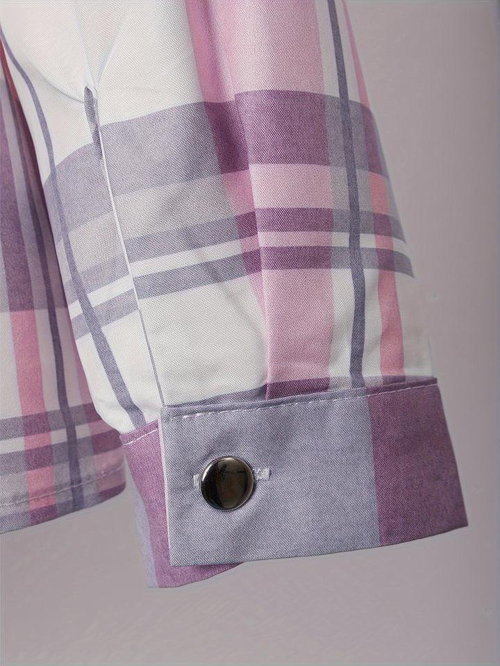 Elise | Plaid Print Button Front Shirt