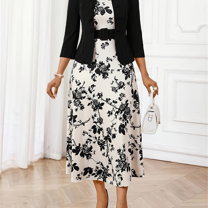 BOZENA | BELTED PATTERNED TWO-PIECE SET