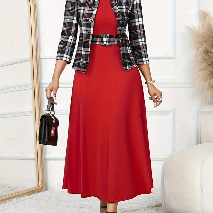 BOZENA | BELTED PATTERNED TWO-PIECE SET