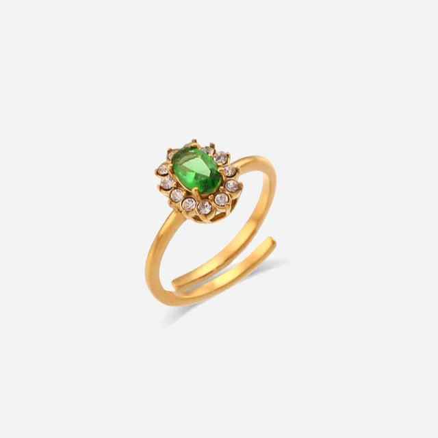 Amaryelle | Green Zirconia Ring 18K Gold