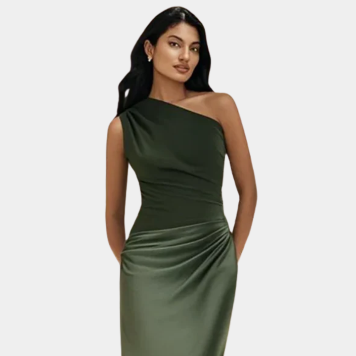 AGNIESZKA | SATIN ONE-SHOULDER MAXI DRESS