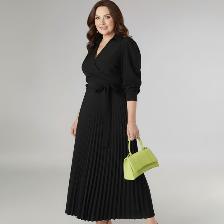 TERESA SOFT PLEATED MIDI DRESS