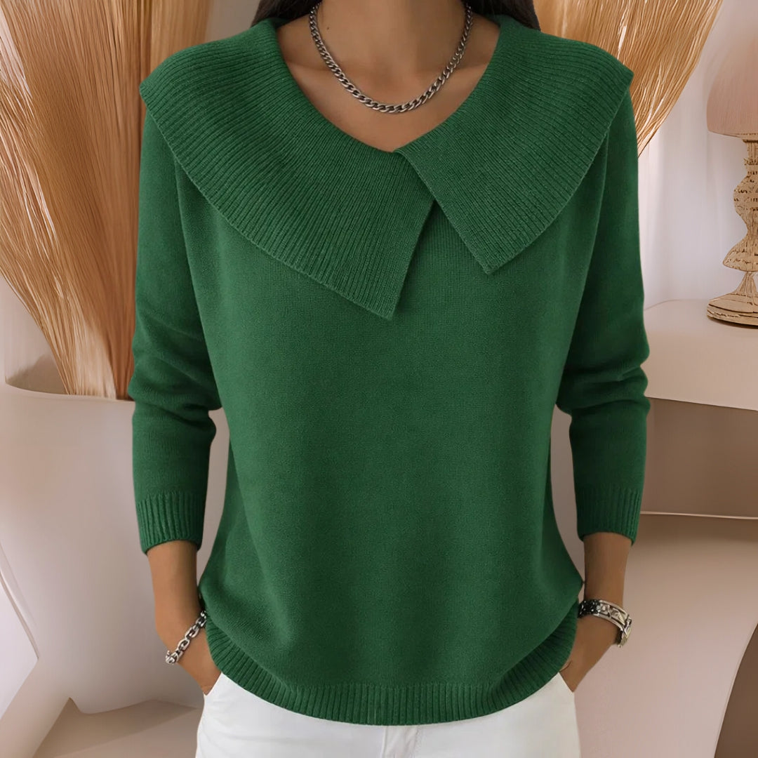 Jennifer | Knit Sweater with Soft Collar