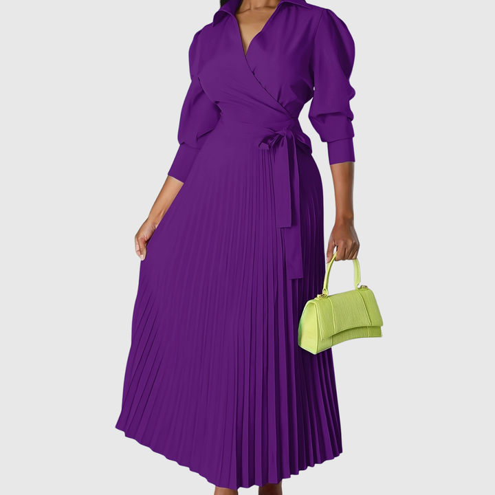 TERESA SOFT PLEATED MIDI DRESS