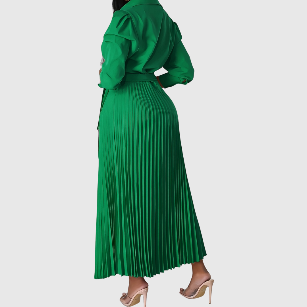 TERESA SOFT PLEATED MIDI DRESS