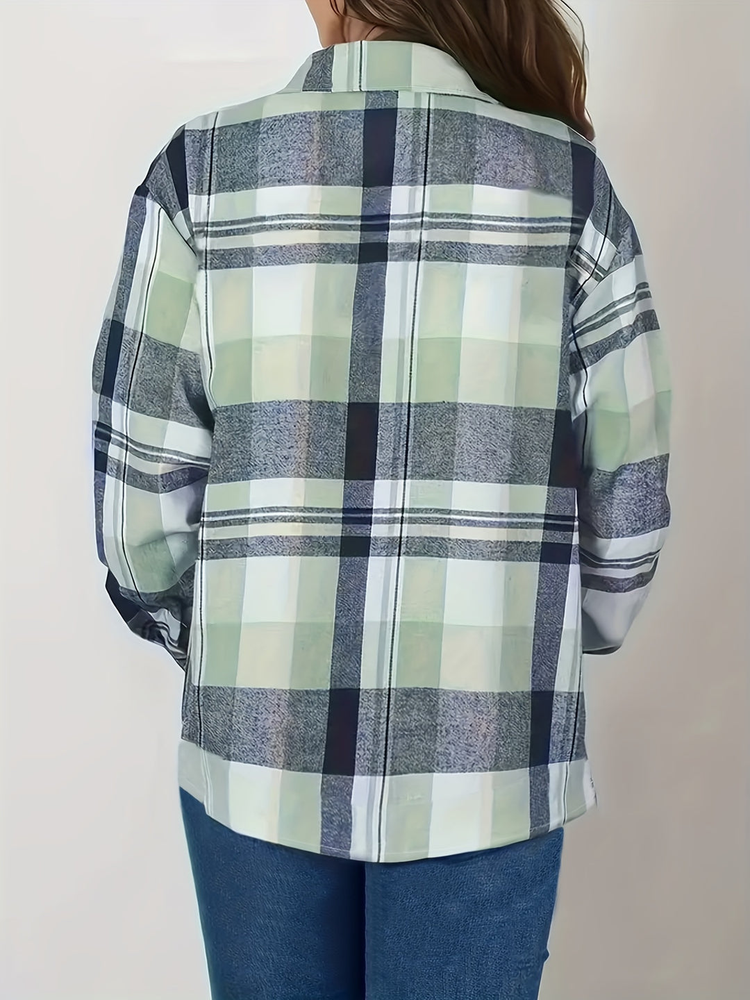 ELISA | PLAID BUTTON-UP BLOUSE