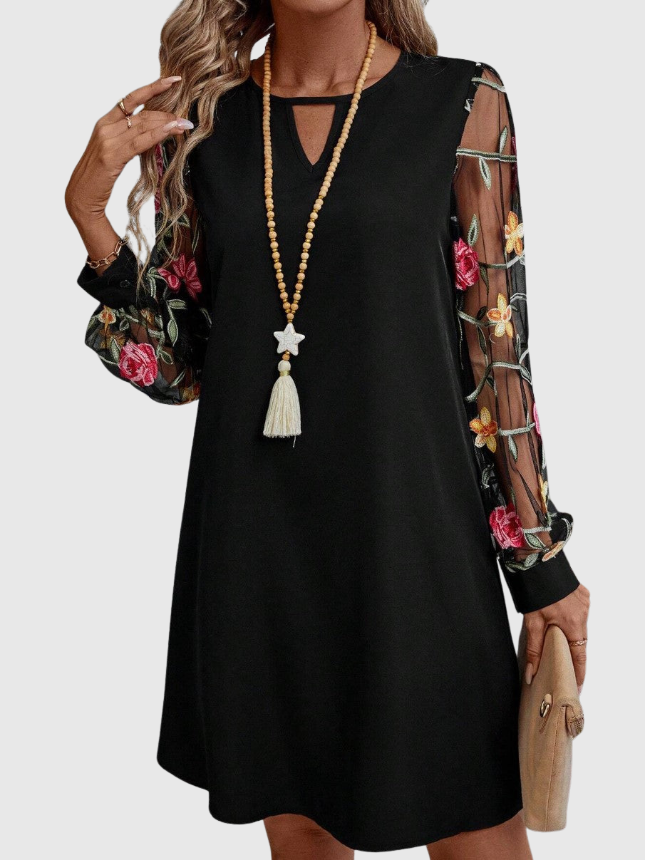 JULIA | SHEER FLORAL MINI DRESS