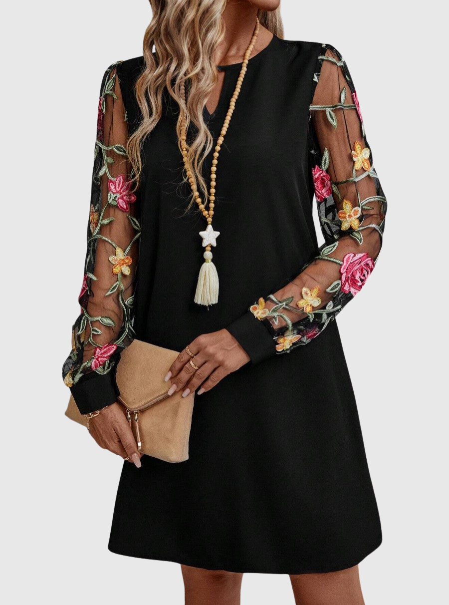 JULIA | SHEER FLORAL MINI DRESS