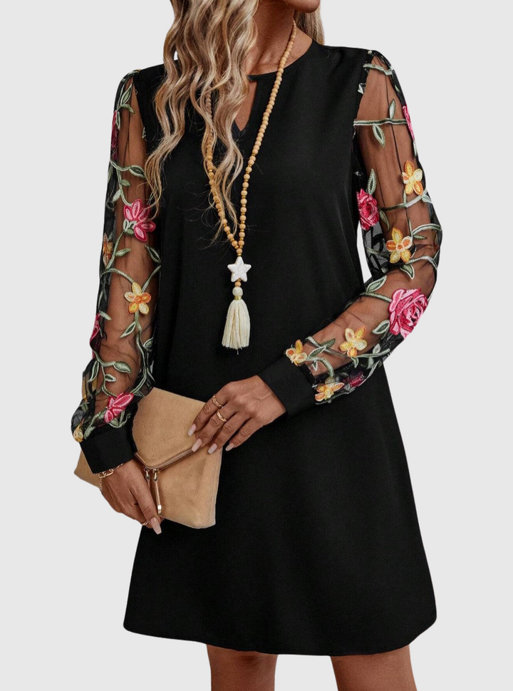 JULIA | SHEER FLORAL MINI DRESS