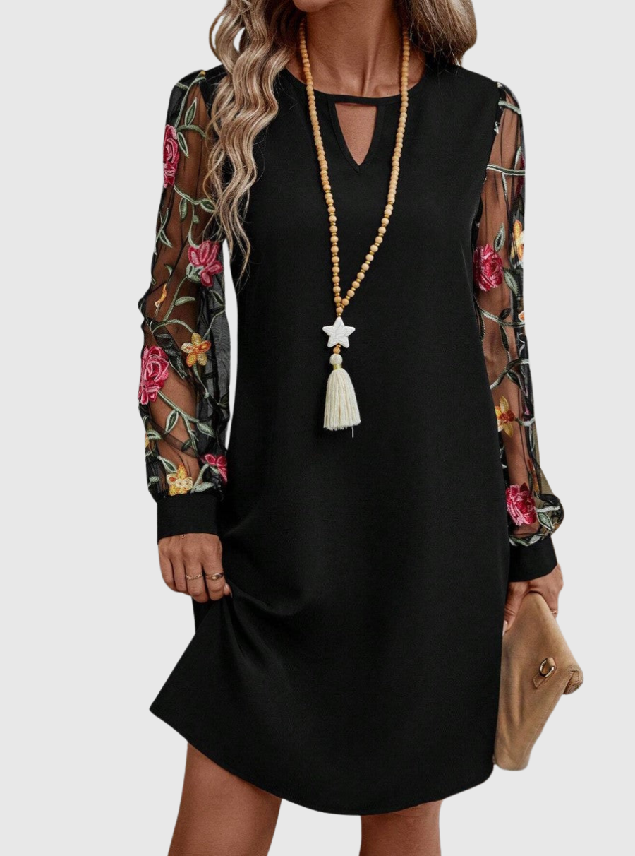 JULIA | SHEER FLORAL MINI DRESS