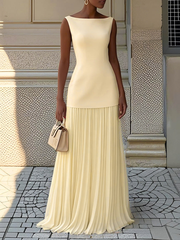 MARIA | SLEEVELESS PLEATED DRESS