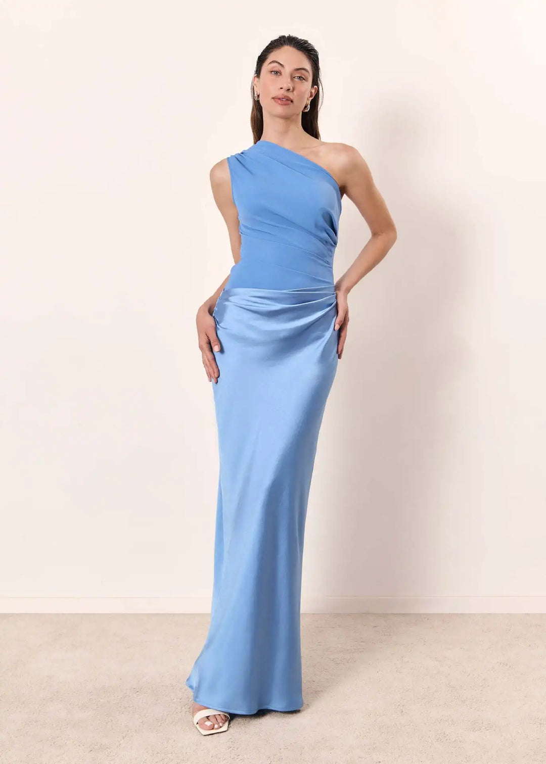 AGNIESZKA | SATIN ONE-SHOULDER MAXI DRESS