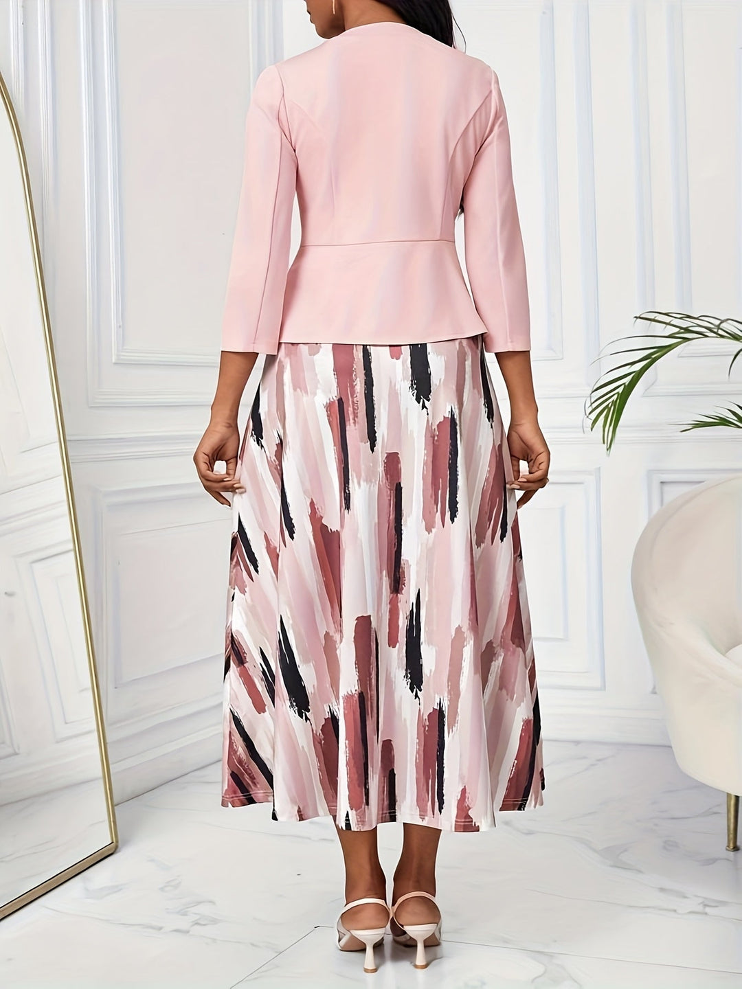 BOZENA | BELTED PATTERNED TWO-PIECE SET