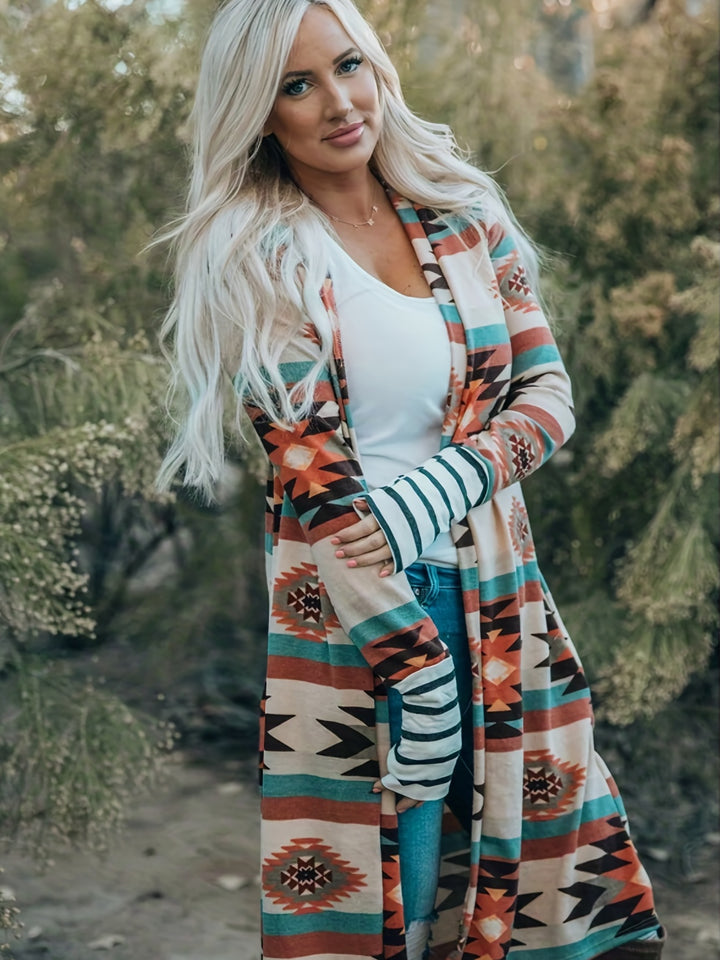 MAYA | LONGLINE PRINT CARDIGAN