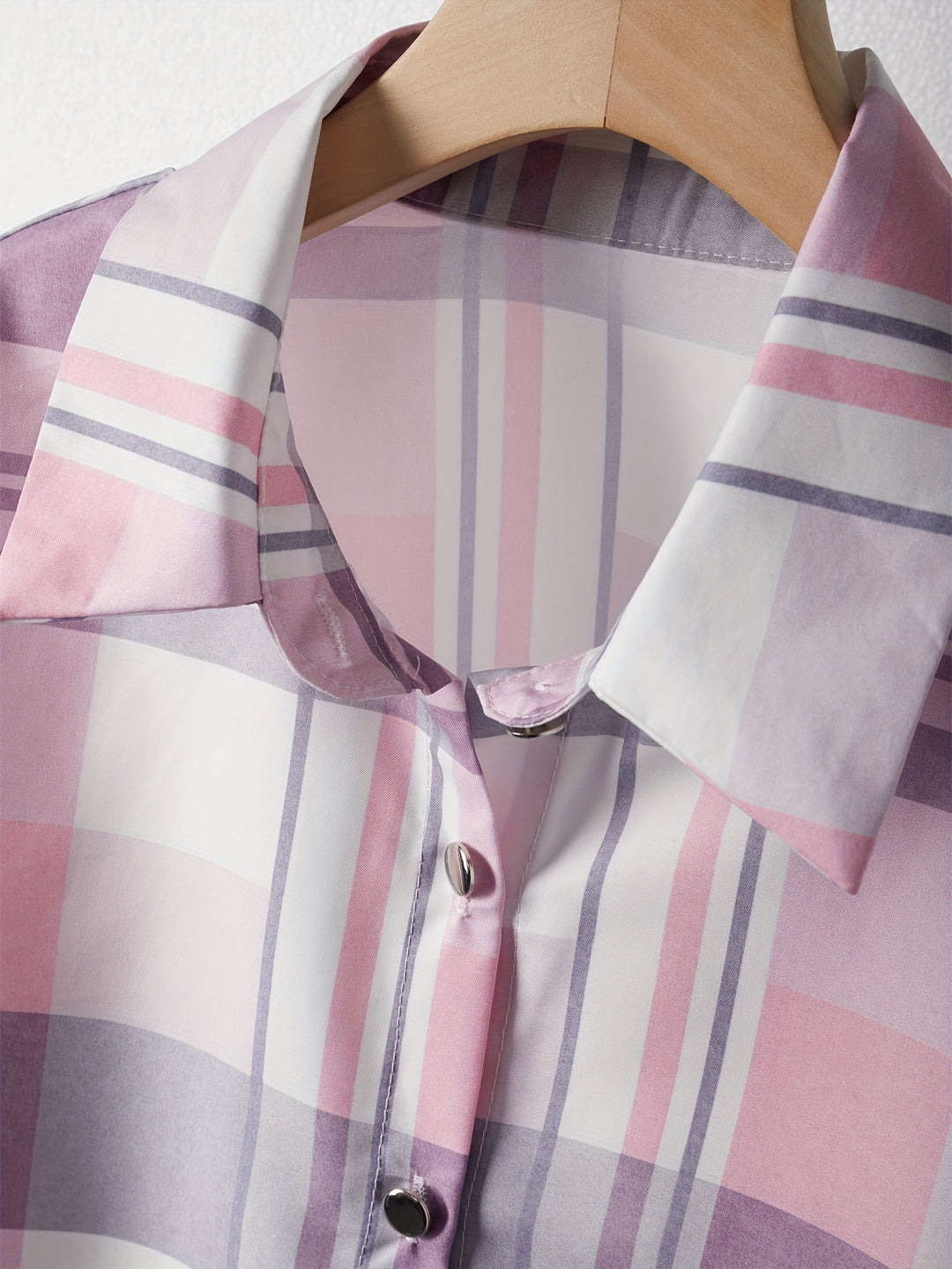 Elise | Plaid Print Button Front Shirt