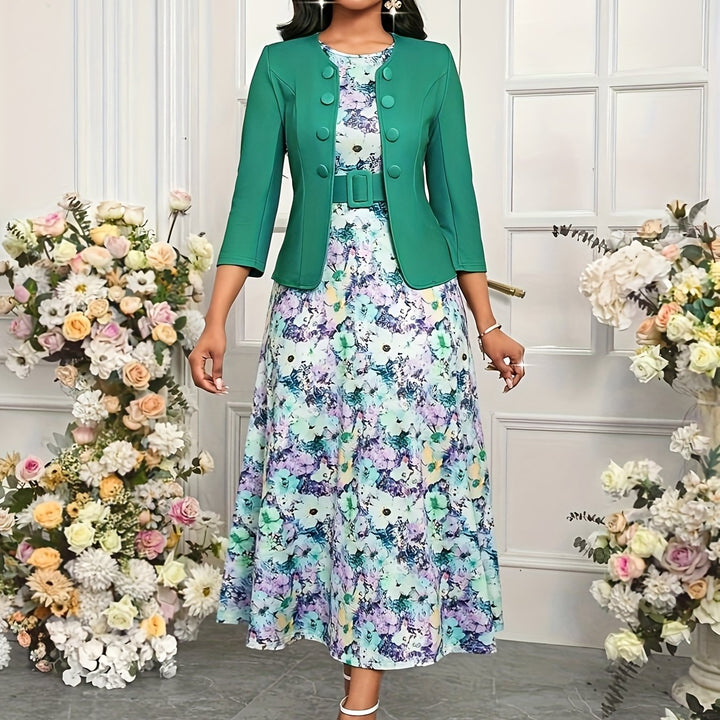 BOZENA | BELTED PATTERNED TWO-PIECE SET