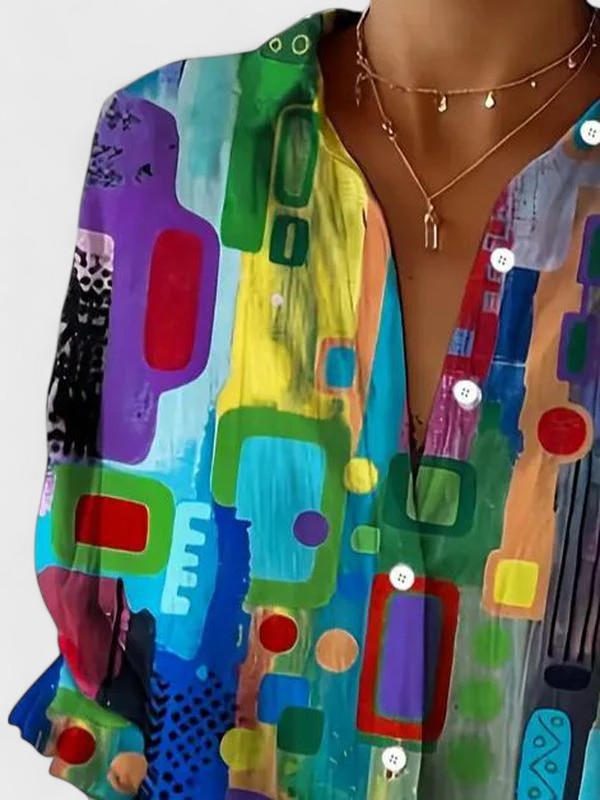 ROSE | ELEGANT GEOMETRIC BLOUSE